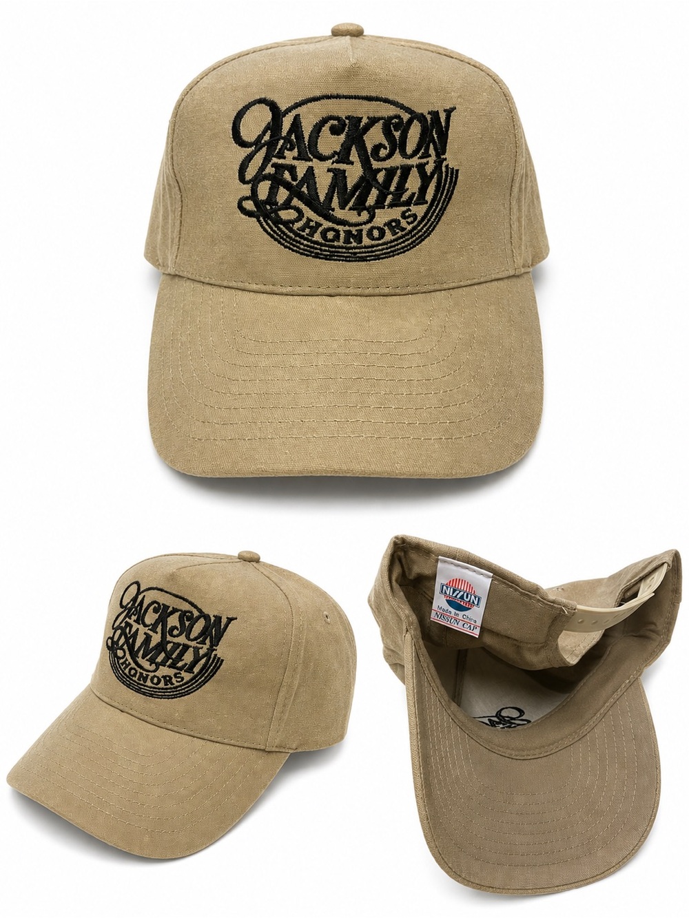 Michael Jackson Family Honors Embroidered Tan Suede Baseball Cap